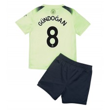 Manchester City Ilkay Gundogan #8 Tredjedraktsett Barn 2022-23 Kortermet (+ korte bukser)